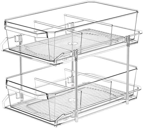 2 Tier Clear Organizer with Dividers by MakeLifeBetterEasier