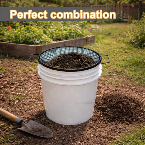 2PCS Soil Sifter for Gardening, Rock Sifter for 5 Gallon Bucket, Compost Sifter - Image 2