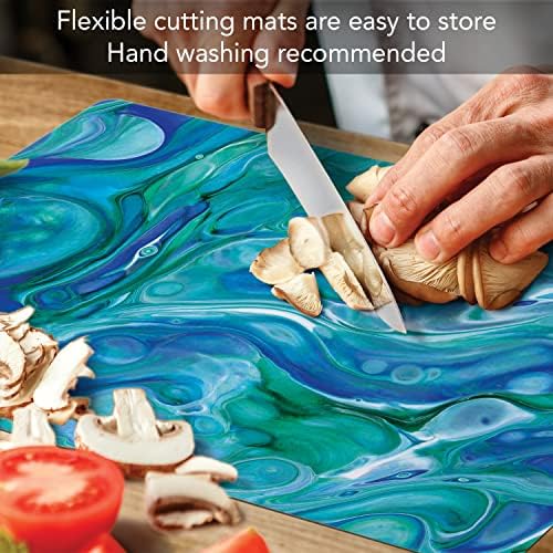 Cut N' Funnel Blue Fluidity Designer Flexible Cutting Board Mat - Image 4