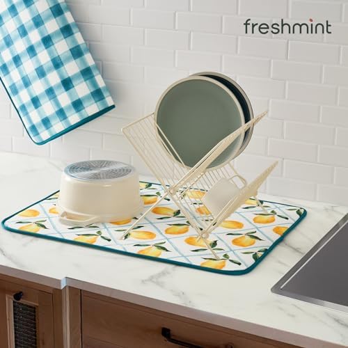 FRESHMINT Dish Drying Mats 2 Pack, Farmhouse Lemon - Image 5