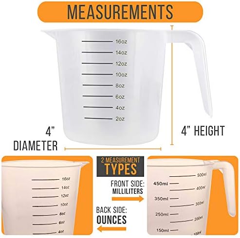U.S. Kitchen Supply Plastic Measuring Cups - 16 oz - Image 3