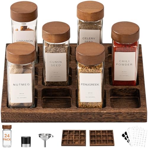 Yangbaga Glass Spice Jars with Labels by Hanber