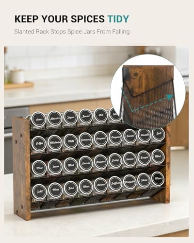 Spice Rack Organizer with 36 Glass Jars, - Image 3