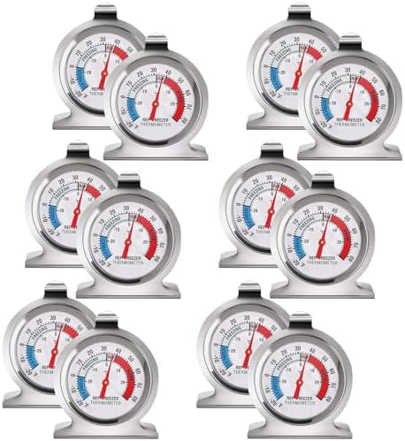 12 Pack Refrigerator Freezer Thermometer Classic Large Dial Fridge Thermometer by Unknown