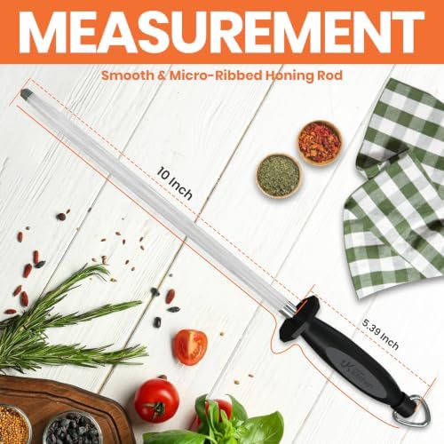 Utopia Kitchen Knife Sharpener Rod 10 Inch Honing Rod - Image 3