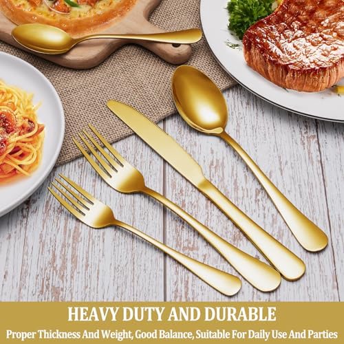 30 Pcs Gold Silverware Set Service - Image 7