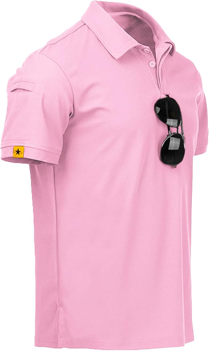 V VALANCH Mens Polo Shirts Short Sleeve Moisture Wicking Golf Polo Athletic Collared Shirt Tennis T-Shirt Tops