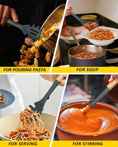 BUNDLEPRO Silicone Soup Ladle and Pasta Spoon Set - Image 5