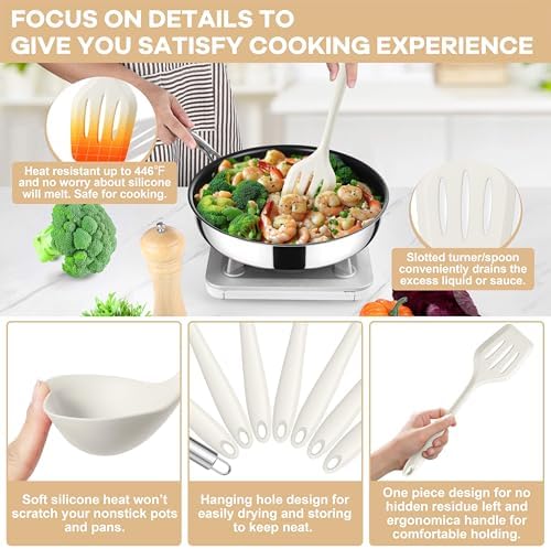 TeamFar Silicone Cooking Utensils Set - Image 3