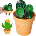 Cactus Measuring Spoons Set in Pot, Cute Ceramic Measuring Cups by BLUESTEER
