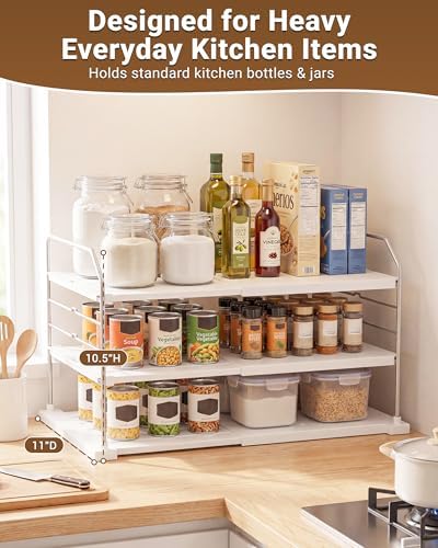 EVERIE Extendable 3-Tier Kitchen Cabinet & Pantry Organizer - Image 4