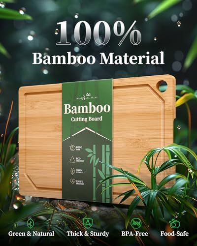Kitsure Bamboo Cutting Board for Kitchen - Image 3