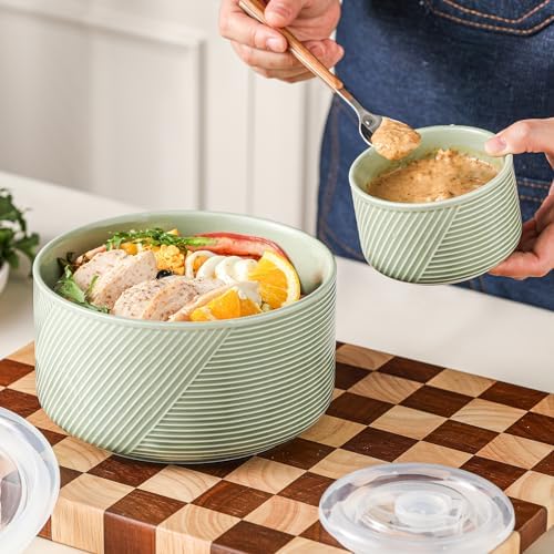 Ceramic Nesting Bowls with Lids - Image 7