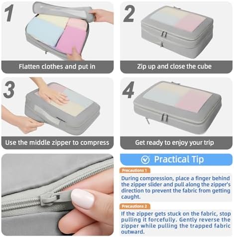 BAGAIL 4 Set/6 Set/8 Set Compression Packing Cubes Travel Accessories - Image 4