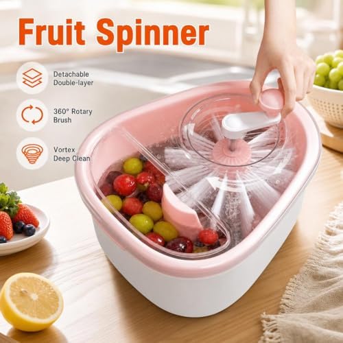 Fruit Cleaner Spinner, Large Fruit Washer Spinner - Image 3