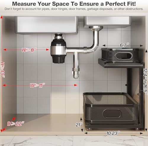 2 Pack 21IN-Depth Under Sink Organizer - Image 2