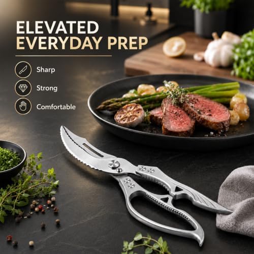 Heavy Duty Poultry Shears, Kitchen Scissors, Spring-Loaded, 10.6 Inch - Image 7