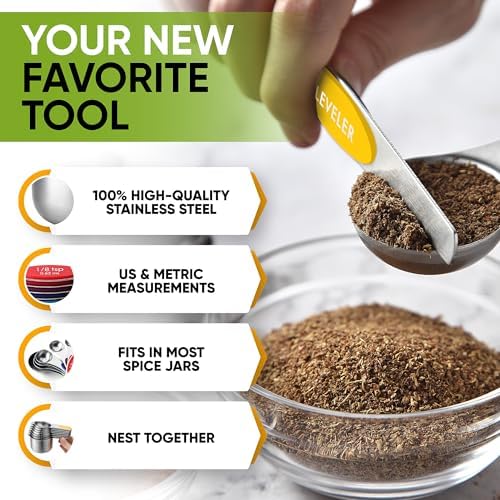 Spring Chef 15 Magnetic Measuring Cups & Spoons Set w/Levelers - Image 5