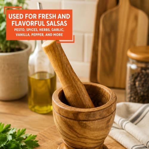 IMUSA USA Small Wood Mortar & Pestle - Image 5