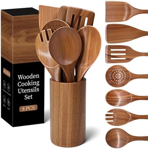 Wooden Cooking Utensils Set by MULBOM