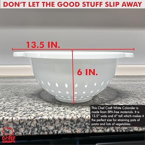 Chef Craft Select Plastic Deep Colander, 11x5 inch 5 quart - Image 4