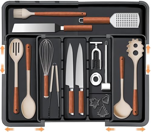 Spaclear Large Utensil Drawer Organizer Expandable Silverware Organizer by Spaclear