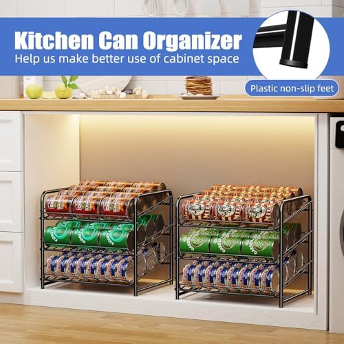 Simple Trending Can Rack Organizer, Stackable Can Storage Dispenser Holds up to - Image 3