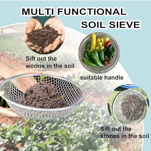 2PCS Soil Sifter for Gardening, Rock Sifter for 5gallon, Compost Sifter Dirt - Image 4