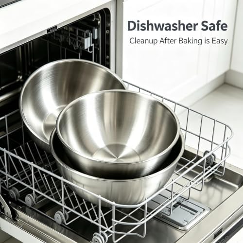 5‑Piece Stainless Steel Mixing Bowls Set, - Image 5