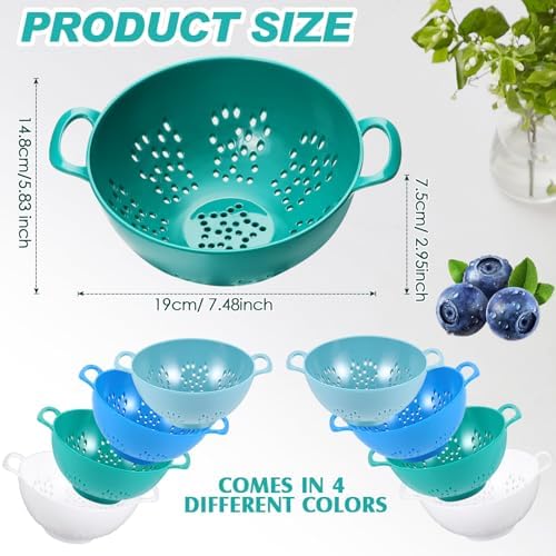 Baderke 4 Pack Mini Colander Plastic Berry Strainer - Image 2