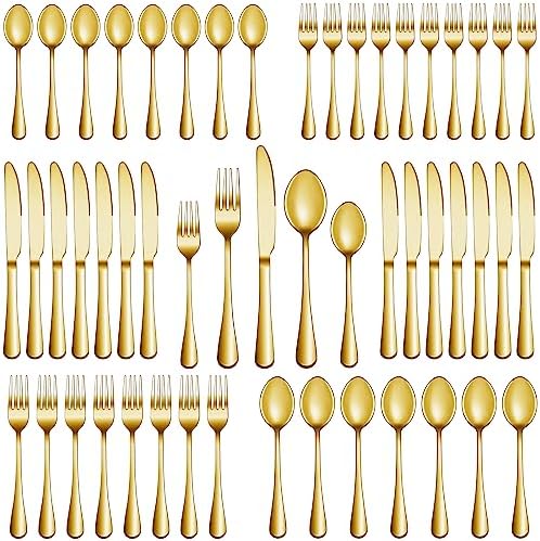 30 Pcs Gold Silverware Set Service by MUTNITT