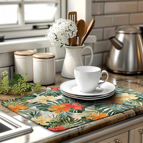Tropical Palm Leaves Dish Drying Mat - Image 6