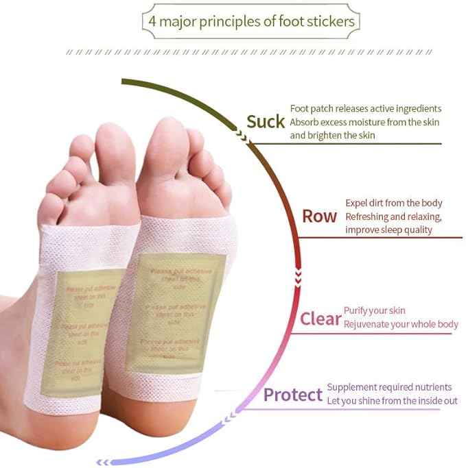 Ginger Foot Pads 100 Packs Bamboo Vinegar Patch Gold Foot Patches Easy to use