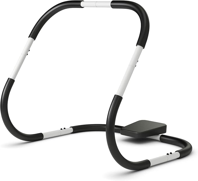 GYMAX Ab Cruncher, Abdominal Trainer Sit up Assistant Roller with Padded Headrest, Fitness Exercise Training Machine for Core Muscle, Home Gym Portable Ab Mat Trainer (White)