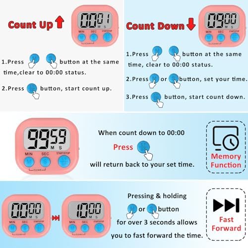 ZILLEEN Digital Kitchen Classroom Timers - Image 7