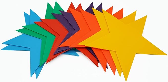 12pcs Colorful Star Arrow Spot Marker Non-Slip Directional Carpet Marker for Training Agility, Kids Classroom Activity, Gym, Sport, Home (Star)