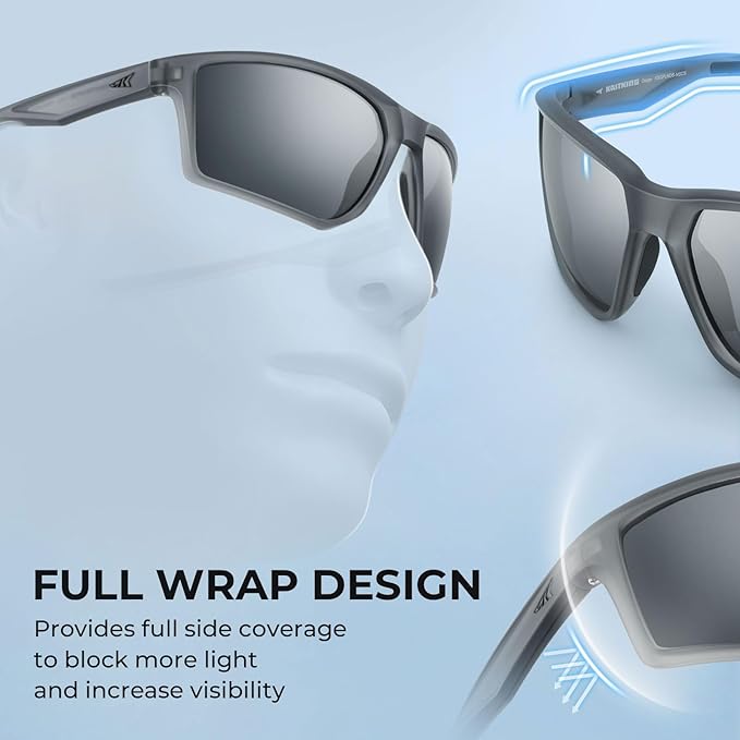 KastKing Osage Polarized Sport Sunglasses for Men and Women, Ideal for Driving Fishing Cycling Running, UV Protection