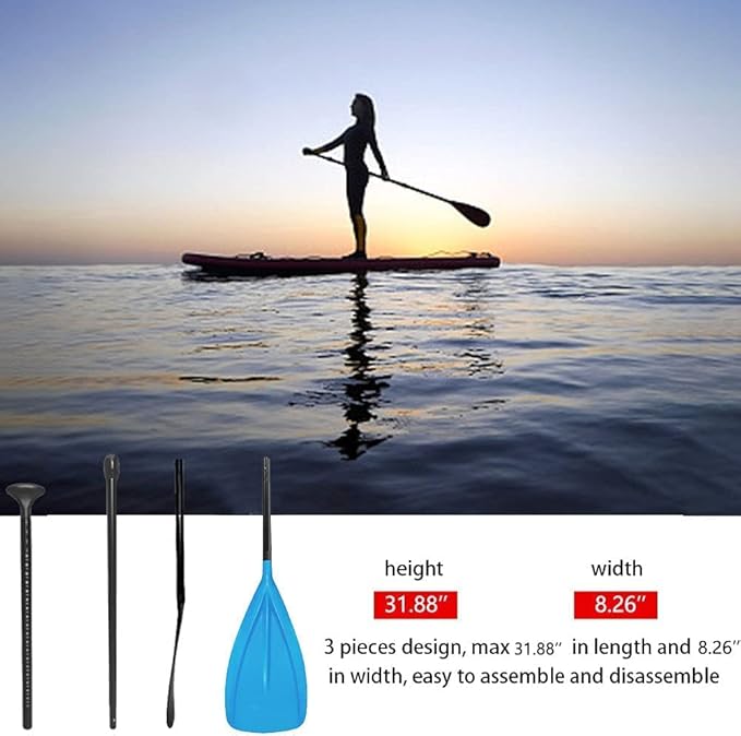 LBW 3 Piece SUP Paddle Board Paddle Floating Portable Paddleboard Accessories Adjustable Double Holes Lock Sturdy & Ergonomic for Surfing Beginner