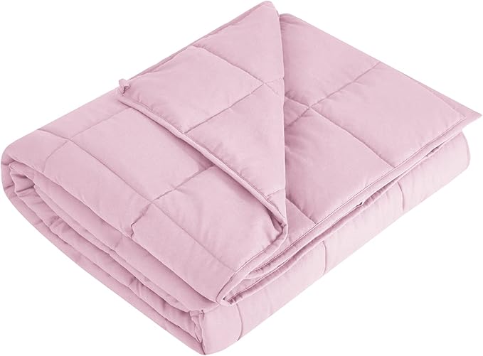 L'AGRATY Weighted Blanket - 60"x80" 22lbs Cooling Breathable Heavy Blanket Microfiber Material with Glass Beads Big Blanket for Adult All-season Summer Fall Winter Soft Thick Comfort Blanket