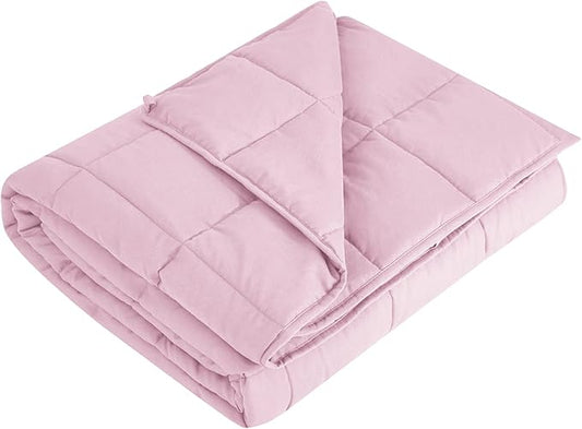 L'AGRATY Weighted Blanket - 60"x80" 25lbs Cooling Breathable Heavy Blanket Microfiber Material with Glass Beads for Adult All-Season Summer Fall Winter Soft Thick Comfort