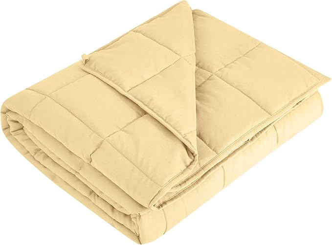 L'AGRATY Weighted Blanket - 60"x80", 20lbs Cooling Breathable Heavy Blanket with Glass Beads for Adult All-Season