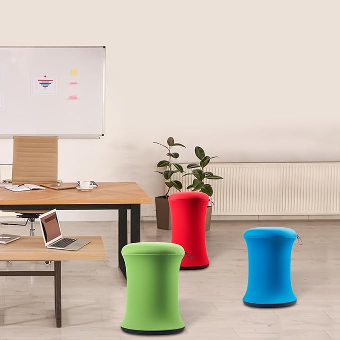 ADHD Wobble Stool, Yoga Ball Chair, Ergonomic Active Sitting Stool for Adults,Kids, Improves Focus, Posture Balance Adjustable Height, Non-Slip Base for Home, School, Exercise, Yoga (Red)