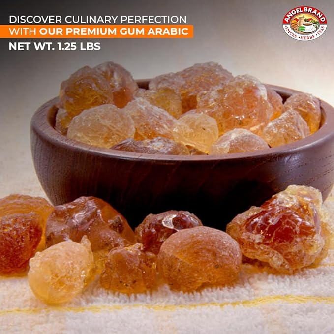 Angel Brand Gum Arabic 1.25lbs – Premium Food-Grade Acacia Gum for Baking, Arts, Crafts, and More – Versatile, Edible, and Water-Soluble Powder