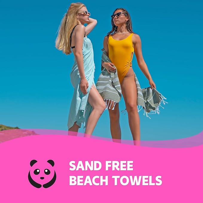 HAVLULAND Oversized Turkish Beach Towel 72’’x40’’ - Set of 6 | 100% Cotton Lightweight Sand Free Quick Dry Pool Towels | Extra Large Bath Towels for Adults Beach Blanket Essentials Bulk of 6 Yellow