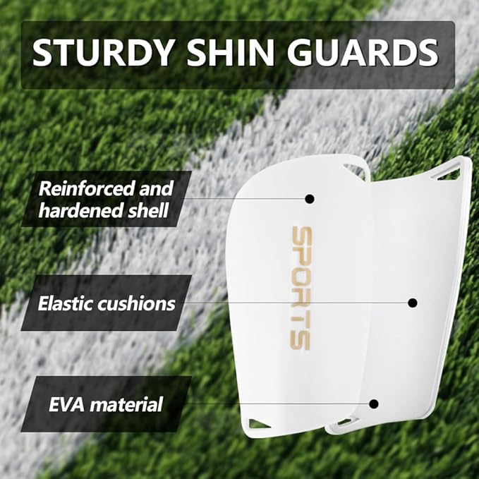 3 Pairs Mens Grip Soccer Socks, 3 Pairs Shin Sleeves with 1 Pack Shin Guards and 4 Shin Straps, Soccer Football Game Set 11 Pcs