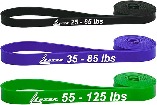 LEZER Resistance Bands - Pull Up Bands for Home Gym Fitness, Stretching, Physical Therapy & Training - Includes Instruction