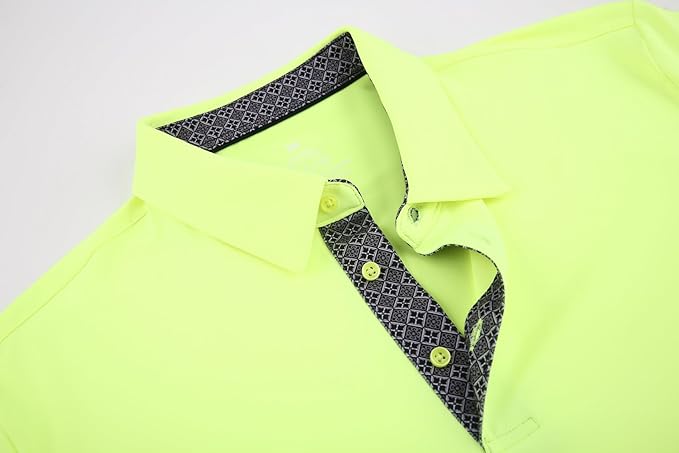 Alex Vando Mens Golf Shirt Moisture Wicking Quick-Dry Solid Short Sleeve Polo Shirts for Men