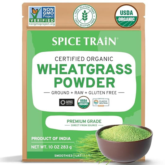 HANDPICK USDA Organic Wheatgrass Powder (10oz) Rich Green Powder - Lab Tested | 100% Whole Leaf | Gluten Free, Non-GMO | No Sugar, No Artificial Ingredients | Resealable Ziplock Pouch