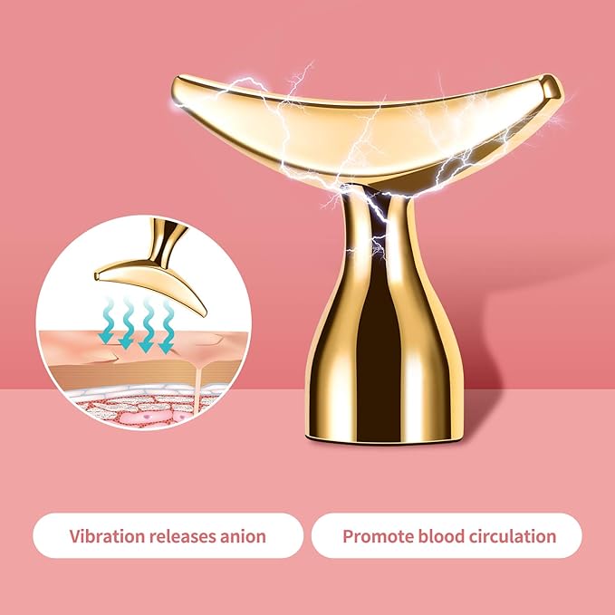 2-IN-1 Electric Face Massager Roller 24k Golden Face Roller, 3D Roller and Unique Crescent Shape Facial Roller Massager Kit Arm Eye Nose Massager Skin Care Tools