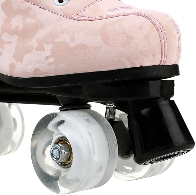 Roller Skates for Women and Men Cowhide High-Top Shoes Classic Double-Row Roller Skate Four-Wheel Roller Skates for Men Girls Unisex Christmas